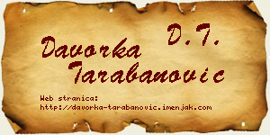 Davorka Tarabanović vizit kartica